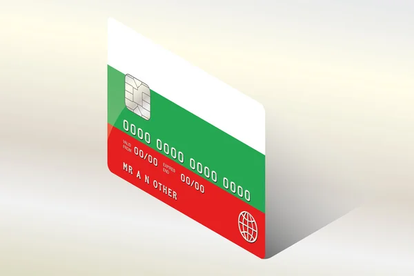3D Isomric Flag Illustrazione del paese della Bulgaria — Vettoriale Stock