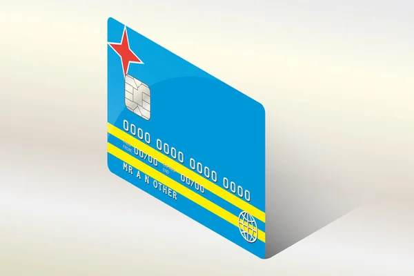 3D Isometrische vlag illustratie van het land van Aruba — Stockvector