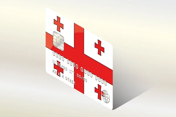 3D Isometrisk flagga Illustration av landet av Georgien — Stock vektor