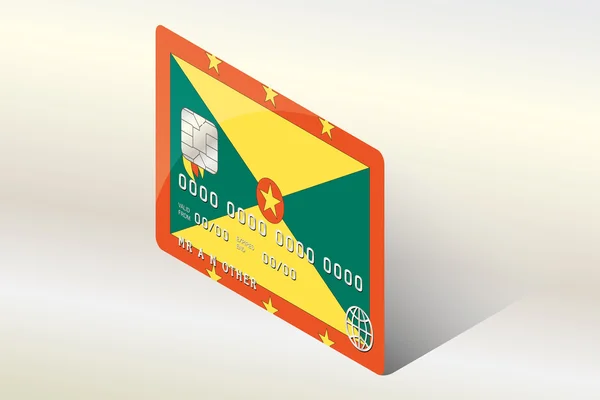 3D Isomric Flag Illustrazione del paese di Grenada — Vettoriale Stock