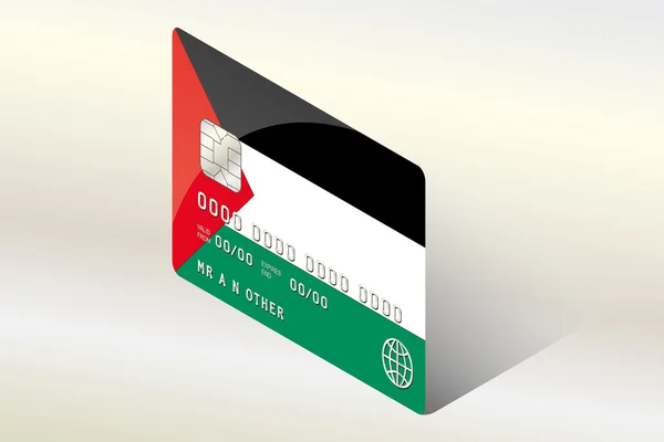 3D Isomric Flag Illustrazione del paese della Palestina — Vettoriale Stock