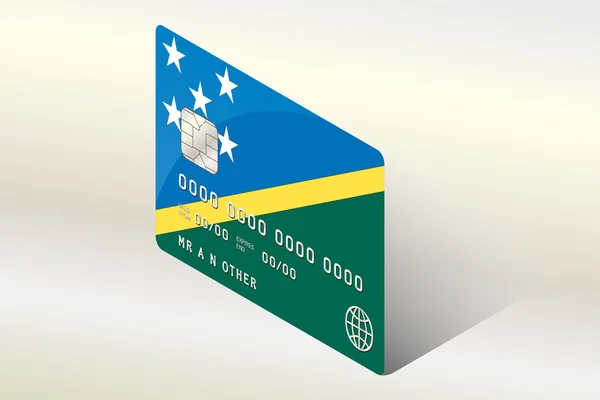 Ilustración de la bandera isométrica 3D del país de la isla de Salomón — Vector de stock