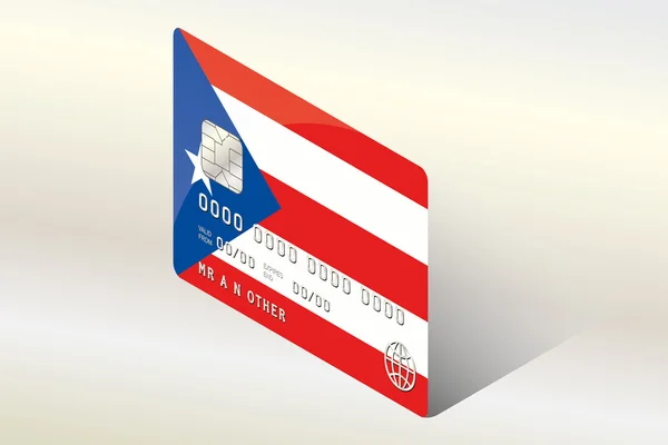3D Izometrické ilustrace vlajka země Portoriku — Stockový vektor