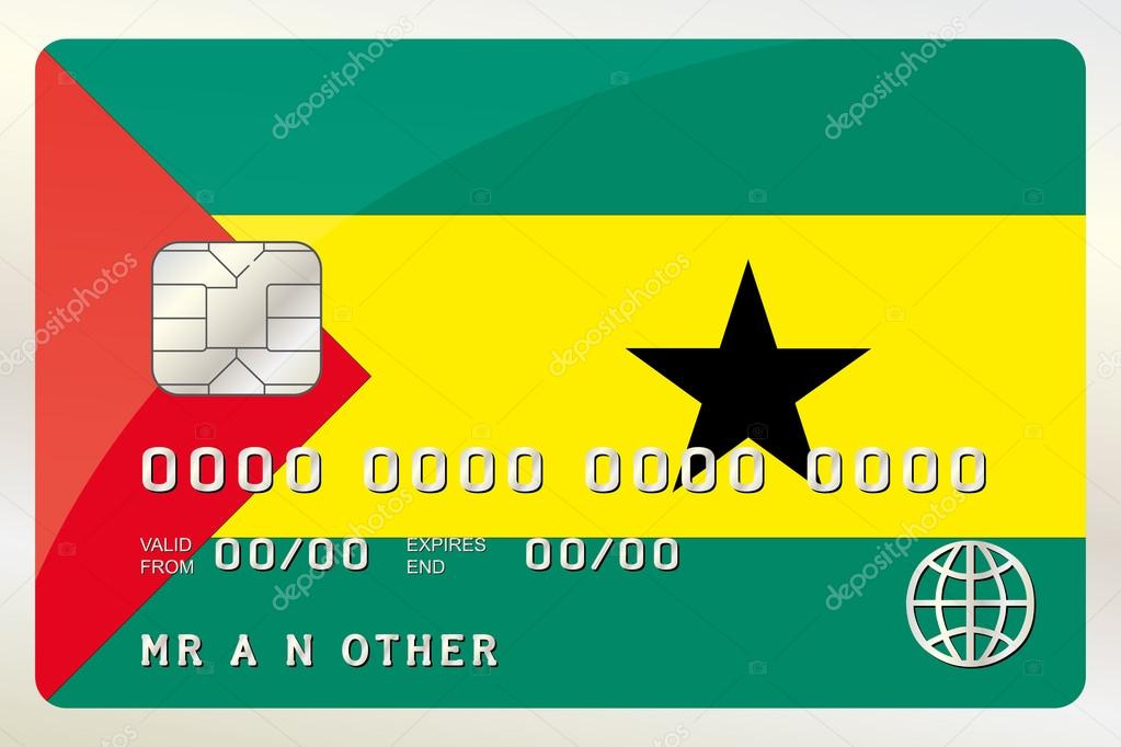 Illustration of a Credit Card with the Card being the flag of  S