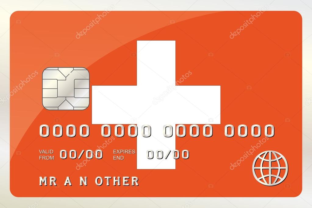 Illustration of a Credit Card with the Card being the flag of  S