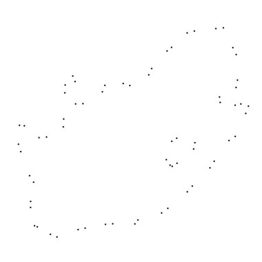 Ülke sayısı beyaz arka plan üzerinde izole anahat noktalı