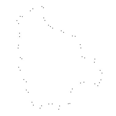 Ülke sayısı beyaz arka plan üzerinde izole anahat noktalı