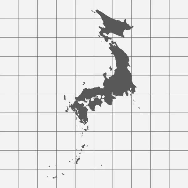 方格的纸与日本国家的形状 — 图库照片
