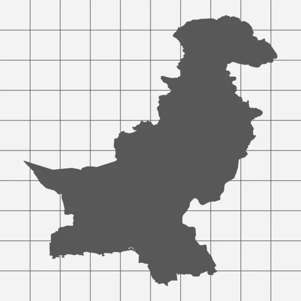 方格的纸与该国的巴基斯坦的形状 — 图库照片