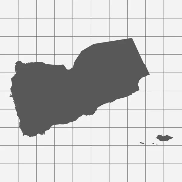 イエメンの国の形の方眼 — ストック写真