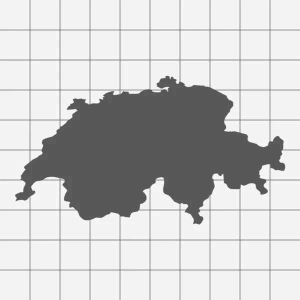 Kariertes Papier mit der Form des Landes Schweiz — Stockfoto