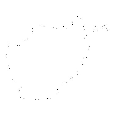 Ülke sayısı beyaz arka plan üzerinde izole anahat noktalı