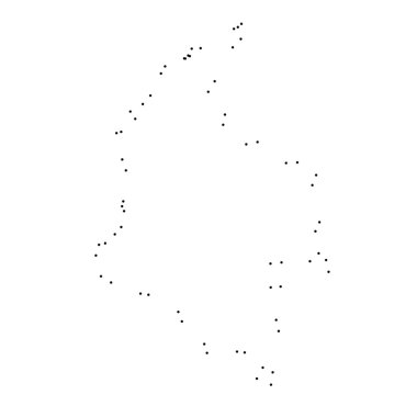 Ülke sayısı beyaz arka plan üzerinde izole anahat noktalı