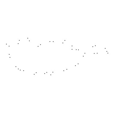 Ülke sayısı beyaz arka plan üzerinde izole anahat noktalı