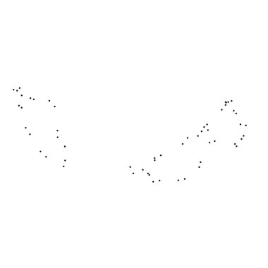 Ülke sayısı beyaz arka plan üzerinde izole anahat noktalı