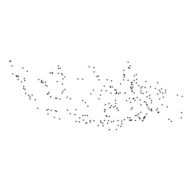 Ülke sayısı beyaz arka plan üzerinde izole anahat noktalı