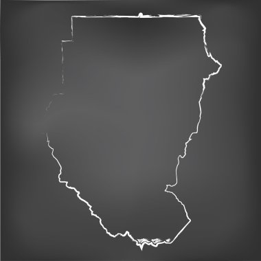 Chalked harita sudan tebeşir tahtası