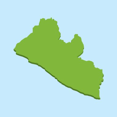 Liberya mavi su arka plan üzerinde 3D harita