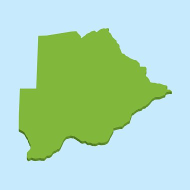 3D harita üzerinde mavi su arka plan Botsvana