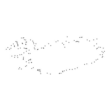 Ülke sayısı beyaz arka plan üzerinde izole anahat noktalı