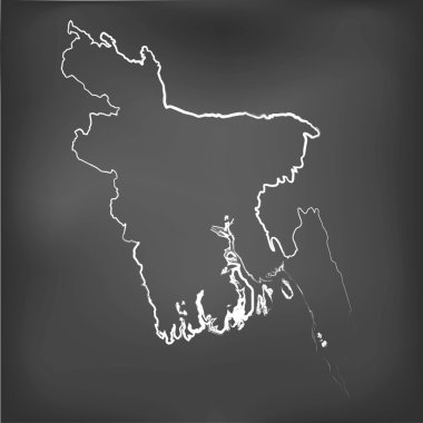 Chalked harita Bangladeş tebeşir tahtası