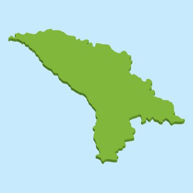 3D harita üzerinde mavi su arka plan Moldova