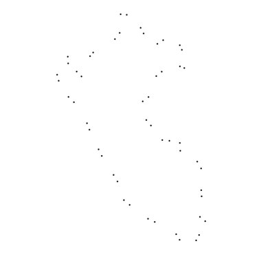 Ülke sayısı beyaz arka plan üzerinde izole anahat noktalı