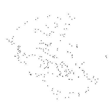 Ülke sayısı beyaz arka plan üzerinde izole anahat noktalı