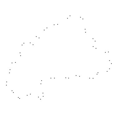 Ülke sayısı beyaz arka plan üzerinde izole anahat noktalı