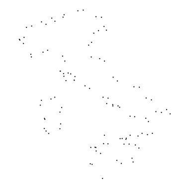 Ülke sayısı beyaz arka plan üzerinde izole anahat noktalı