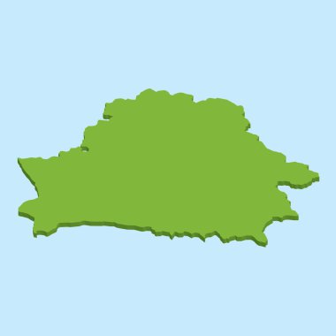 3D harita üzerinde mavi su arka plan Beyaz Rusya