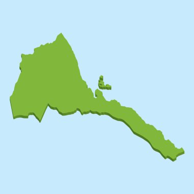 3D harita üzerinde mavi su arka plan Eritre