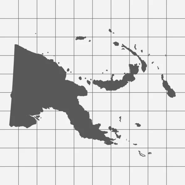 方格的纸与该国的 Papuanewguinea 的形状 — 图库照片