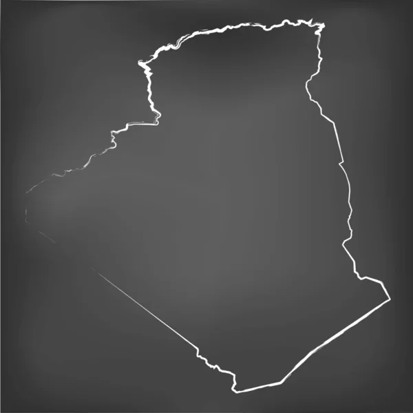 在阿尔及利亚的黑板上的粉笔写的地图 — 图库照片