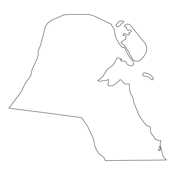 High detailed Outline of the country of  Kuwair — Stock Photo, Image