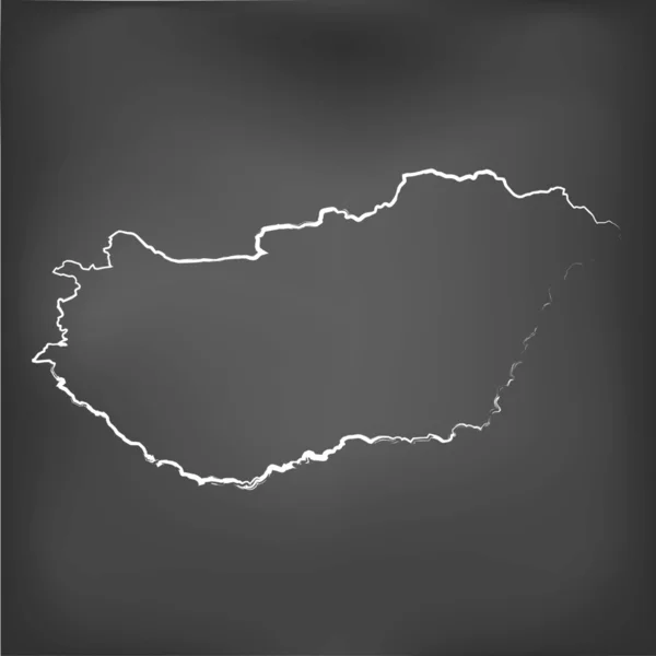 在匈牙利的黑板上的粉笔写的地图 — 图库照片