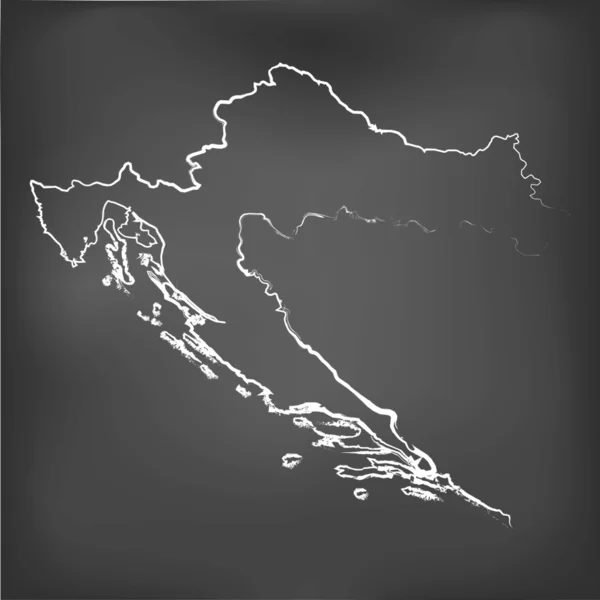 Mapa con tiza en una pizarra de Croacia —  Fotos de Stock