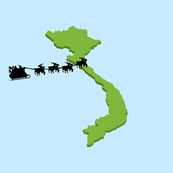 베트남의 산타 배경으로 푸른 물에 3d 지도 — 스톡 사진