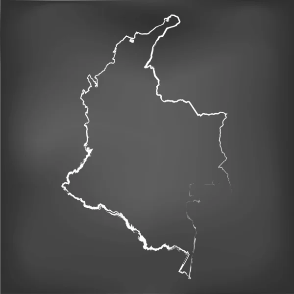 Mapa con tiza en una pizarra de Colombia —  Fotos de Stock