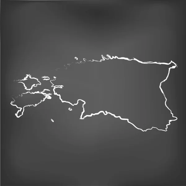 Chalked карту на дошці Естонії — стокове фото