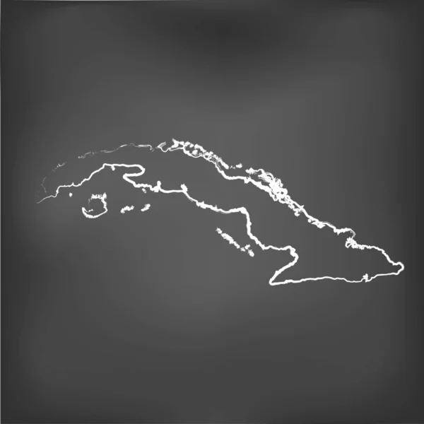 Mapa con tiza en una pizarra de Cuba — Foto de Stock