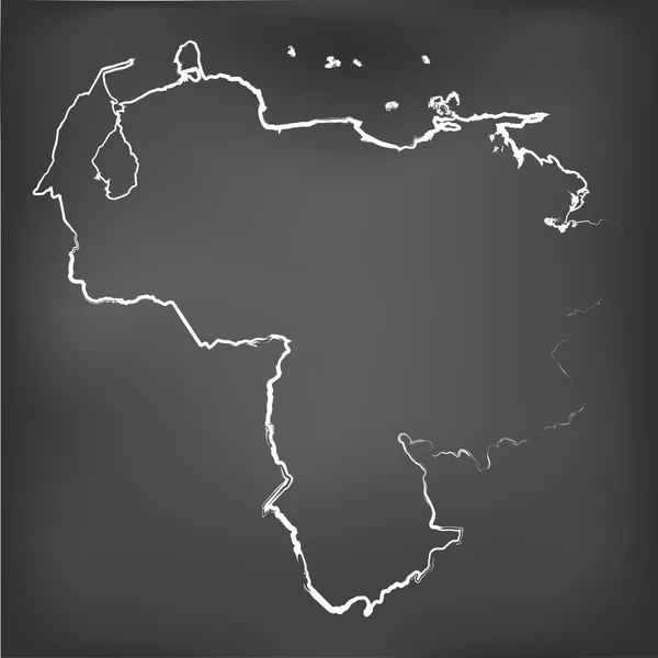 Chalked map on a chalk board of  Venezuela — Stock Photo, Image
