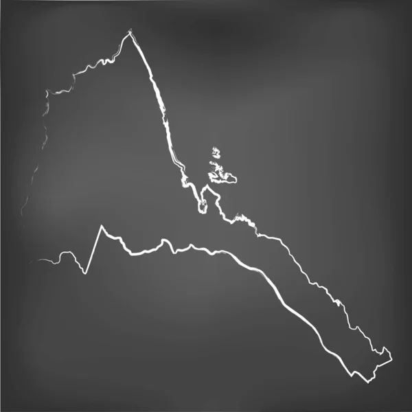 Mapa con tiza en una pizarra de Eritrea — Foto de Stock