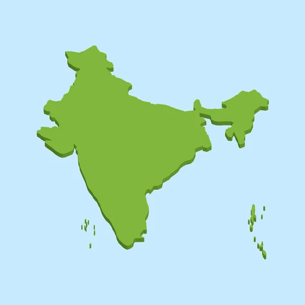 3D карта на синем водном фоне Индии — стоковое фото