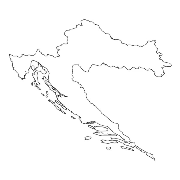 Hög detaljerad skissera av landet Kroatien — Stockfoto