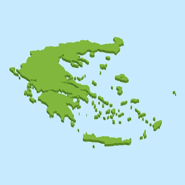 3D map on blue water background of  Greece — Stock Photo, Image