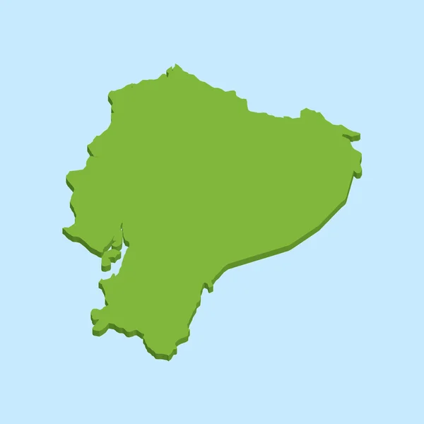 蓝色的水背景，厄瓜多尔的 3d 地图 — 图库照片