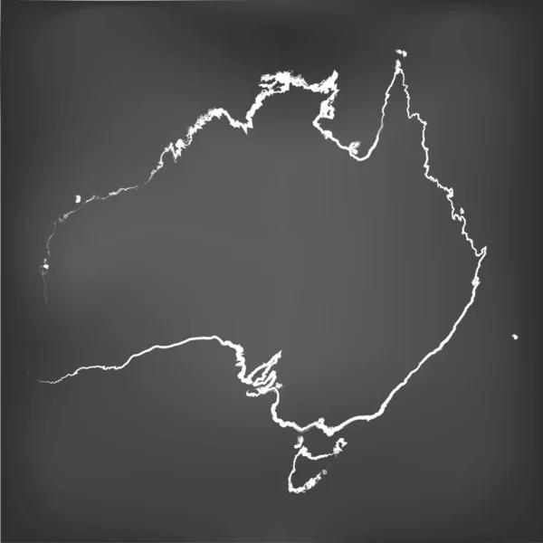 Chalked harita Avustralya tebeşir tahtası — Stok fotoğraf