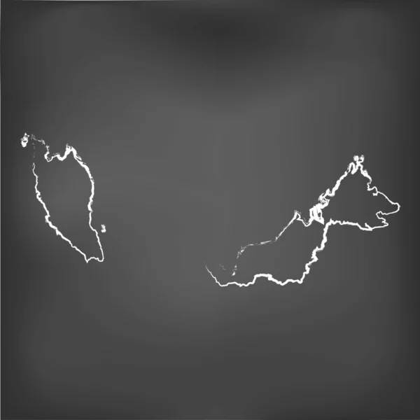 Mappa in gesso su una lavagna di gesso della Malesia — Foto Stock