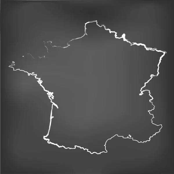 Mapa con tiza en una pizarra de Francia —  Fotos de Stock